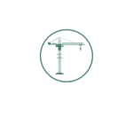Icon of a crane, symbolizing construction and industrial projects.