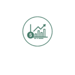 Icon of a bar graph with an upward arrow and a dollar symbol, symbolizing financial growth.