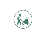 Icon of a worker operating paving equipment, symbolizing paving and surface maintenance.
