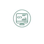 Icon of computer with icons on screen representing software